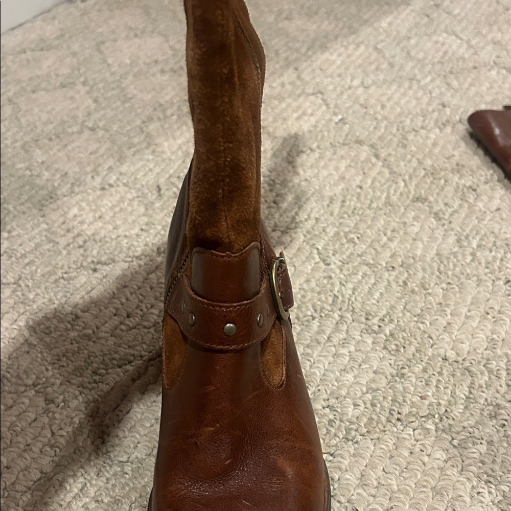 Born Alize Chestnut Leather and Suede Boots - Picture 6 of 16